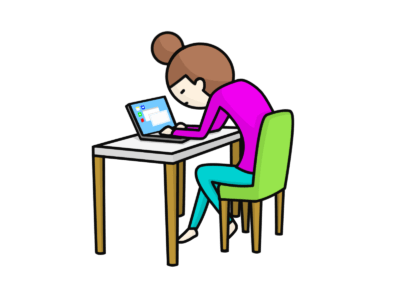 猫背気味デスクワーク