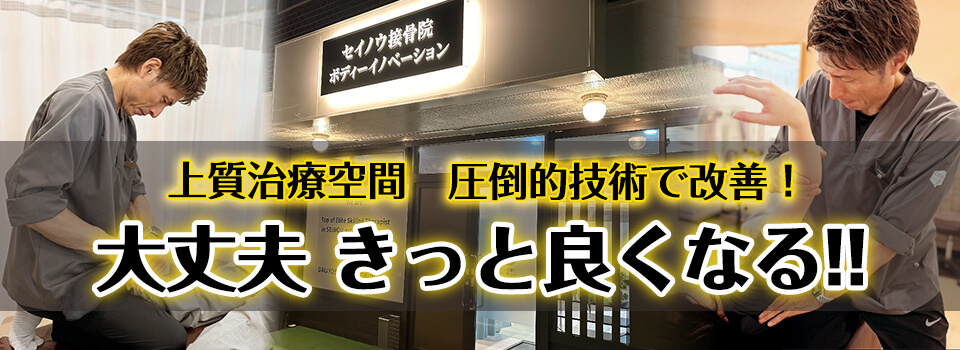 大垣市の接骨院なら腰痛、膝痛、スポーツ障害が得意なセイノウ接骨院へ!